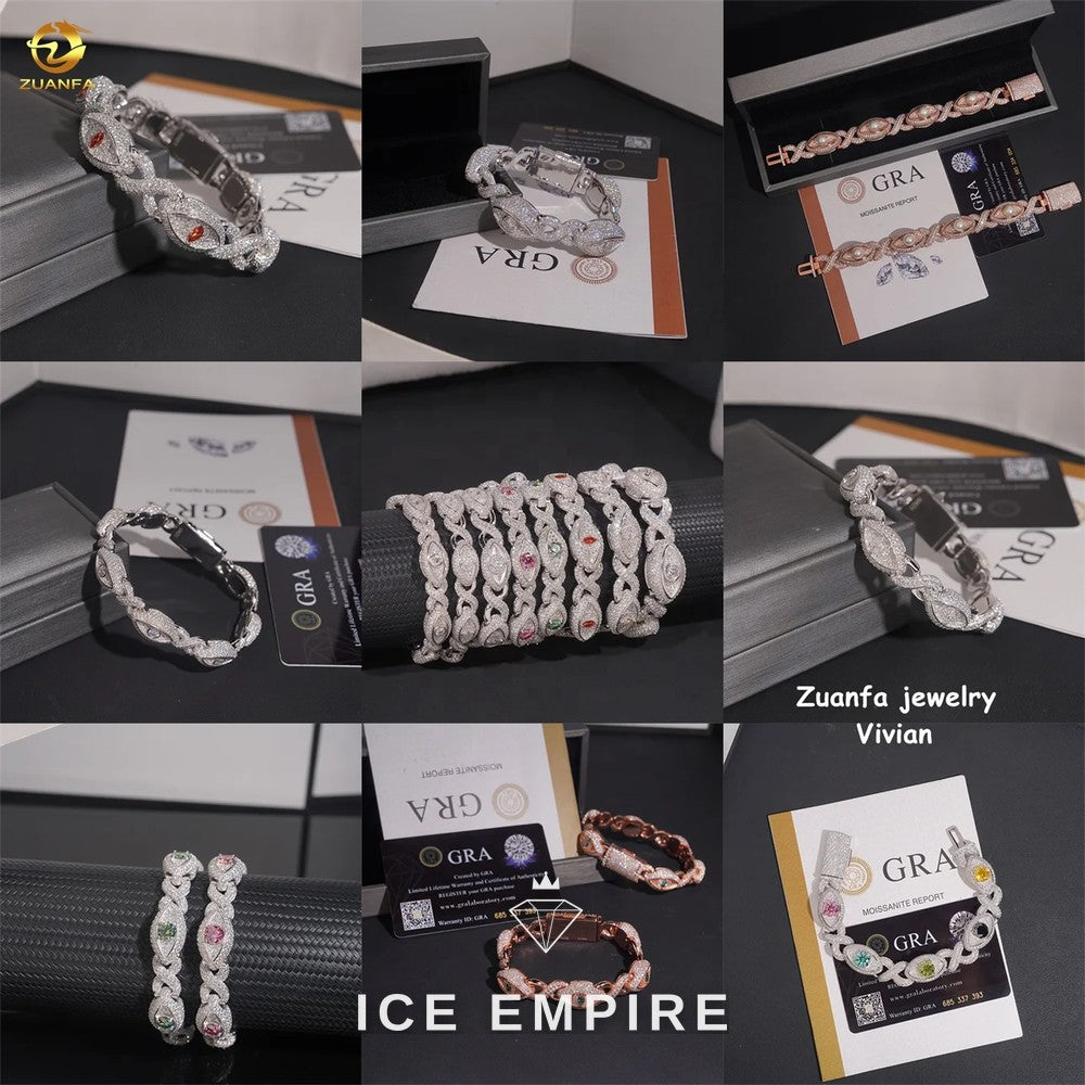 Iced Out 925 Silver Moissanite Cuban Chain