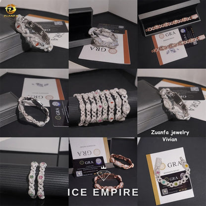 Iced Out 925 Silver Moissanite Cuban Chain