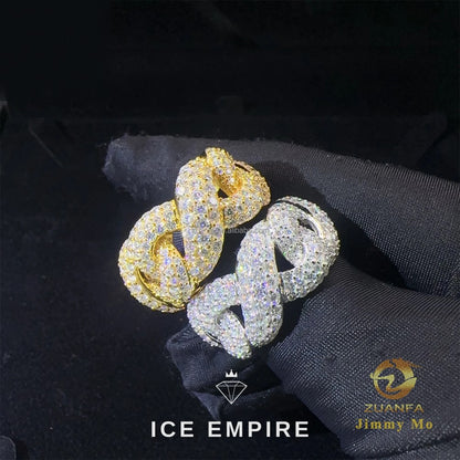 Iced Out 925 Silver Moissanite Cuban Chain