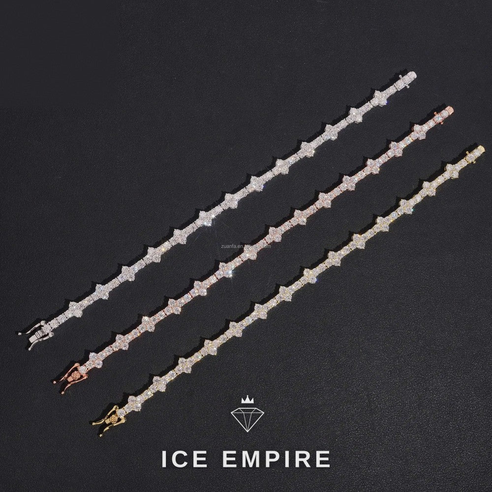 Iced Out 925 Silver Moissanite Tennis Chain