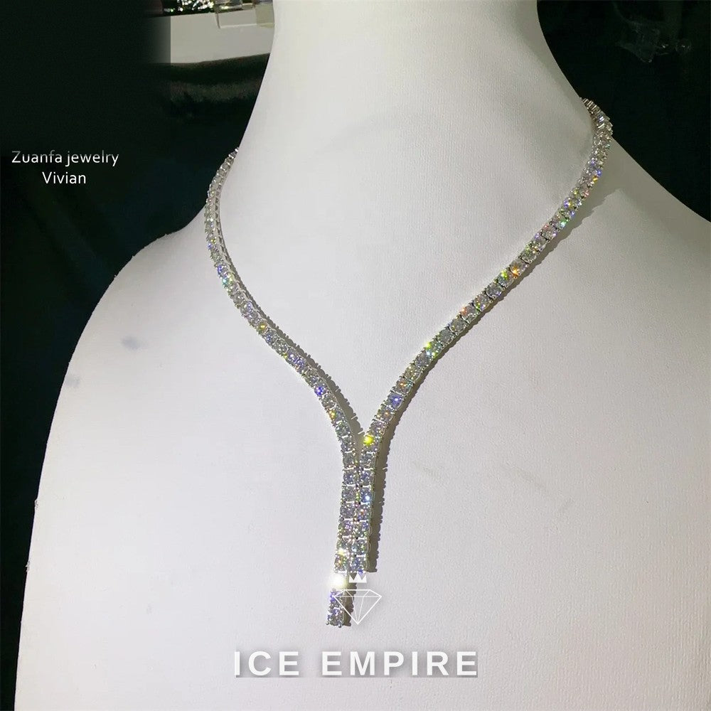 Iced Out Rose Gold Plated Moissanite Cuban Chain