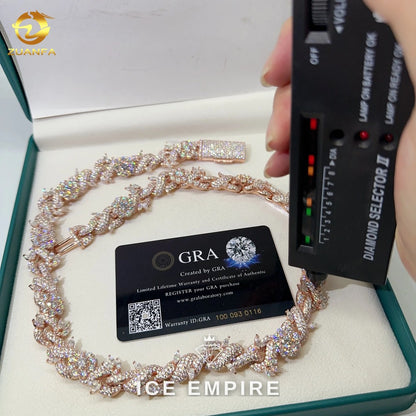 Iced Out Rose Gold Plated Moissanite Cuban Chain