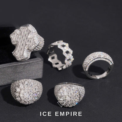 Iced Out 925 Silver Moissanite Ring