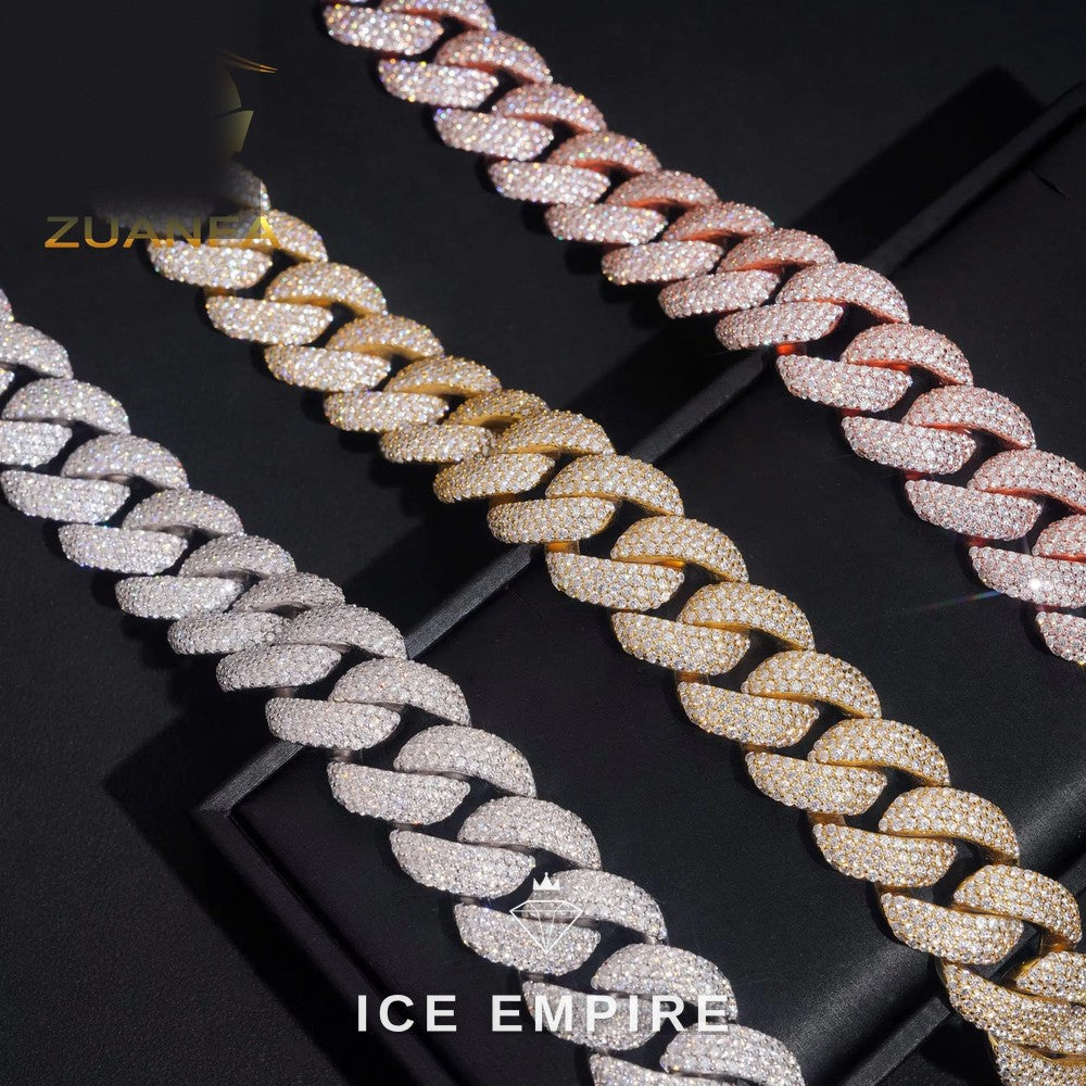 Iced Out Rose Gold Plated Moissanite Cuban Chain