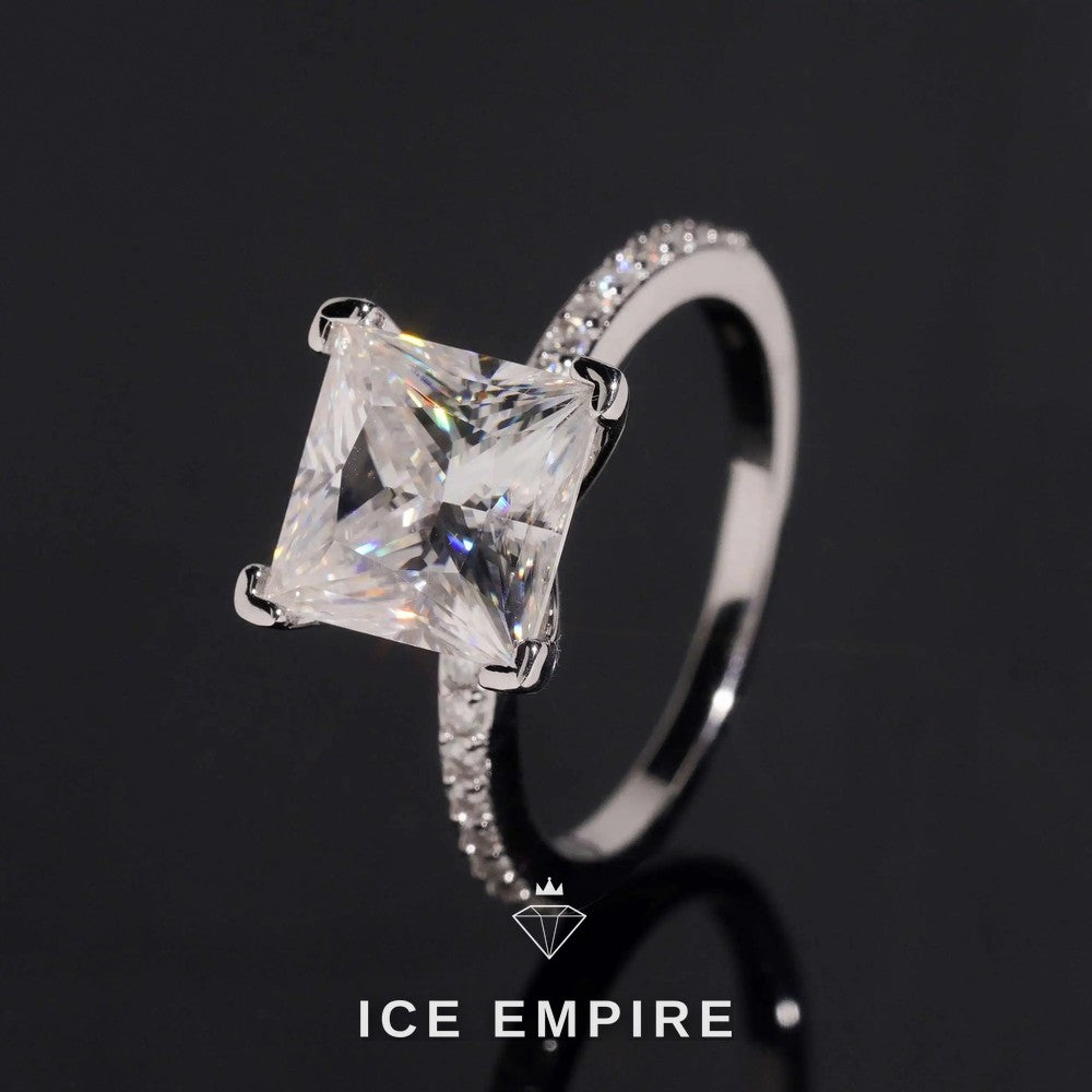 Iced Out Rose Gold Plated Moissanite Wedding Band