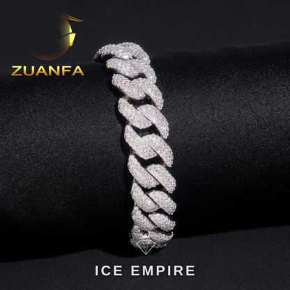 Iced Out 925 Silver Moissanite Cuban Chain