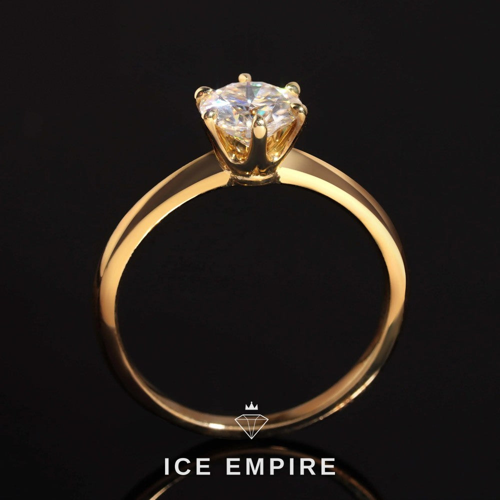 Iced Out 14K Gold Moissanite Wedding Band