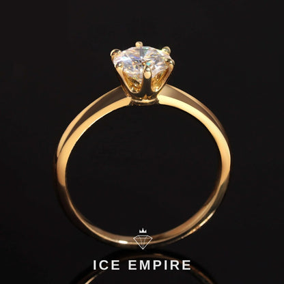 Iced Out 14K Gold Moissanite Wedding Band