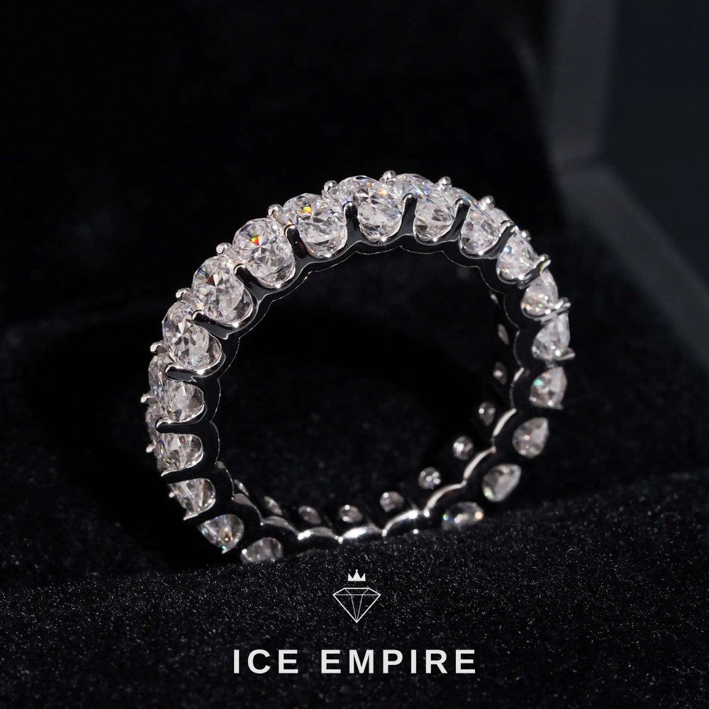 Iced Out 10K Gold Lab Grown Diamond Wedding Band