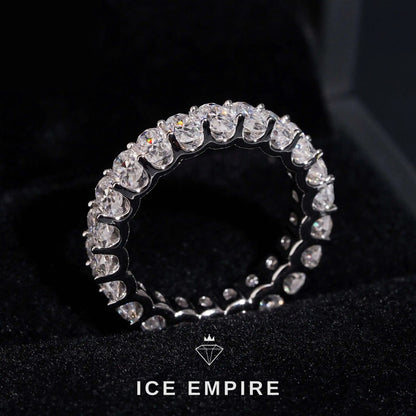 Iced Out 10K Gold Lab Grown Diamond Wedding Band