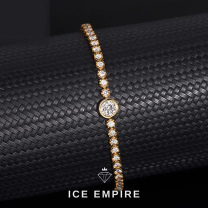 Iced Out 18K Gold Lab Grown Diamond Tennis Bracelet