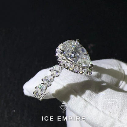 Iced Out 10K Gold Moissanite Ring