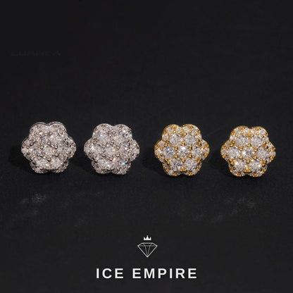 Iced Out Cluster 925 Silver Moissanite Earrings