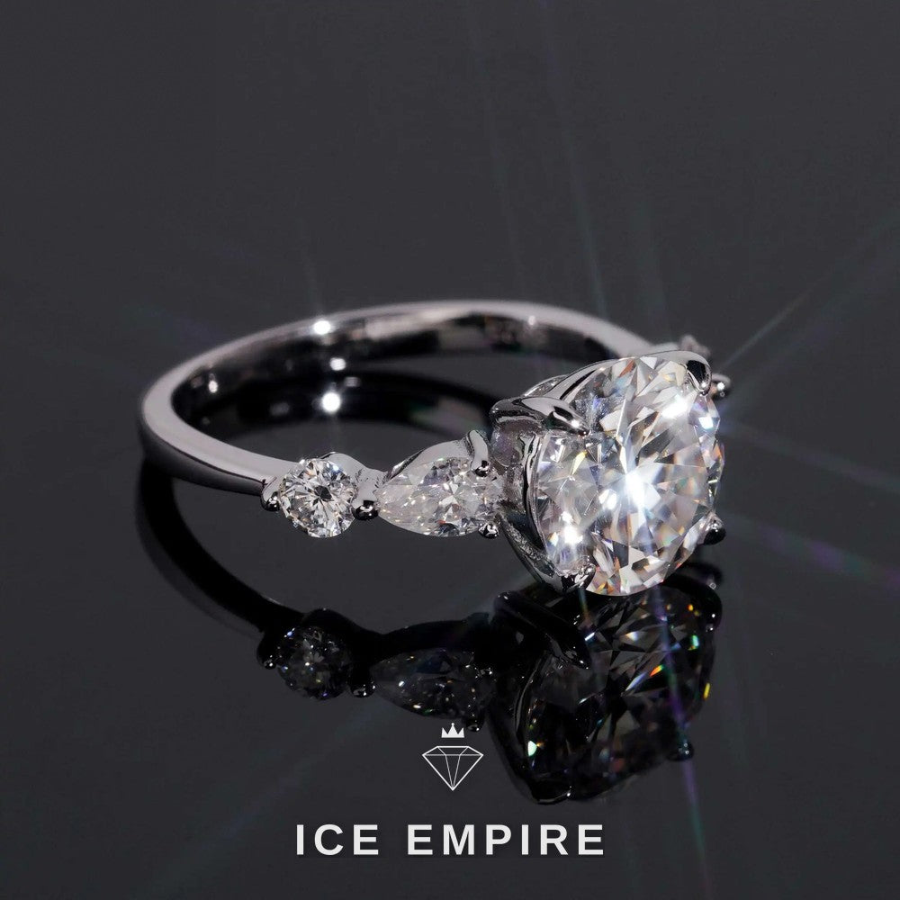 Iced Out 18K Gold Moissanite Wedding Band