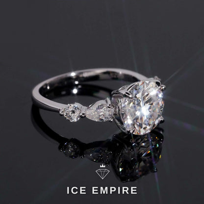 Iced Out 18K Gold Moissanite Wedding Band