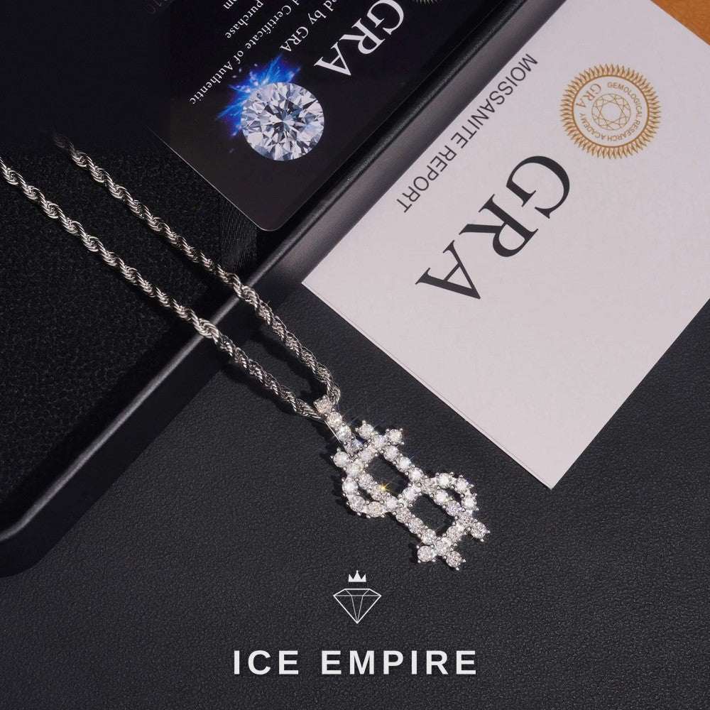 Iced Out Rose Gold Plated Moissanite Pendant