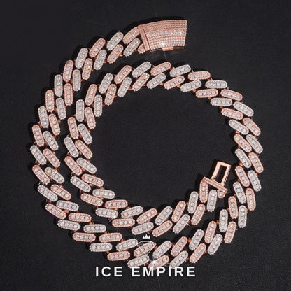Iced Out Rose Gold Plated Moissanite Cuban Chain