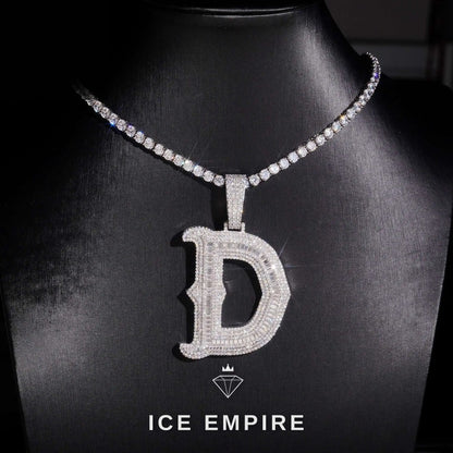 Iced Out Baguette 925 Silver Moissanite Pendant