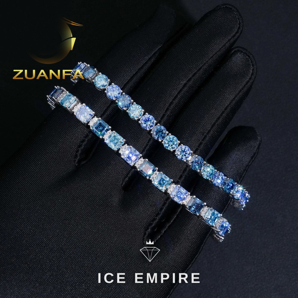 Iced Out 925 Silver Moissanite Tennis Bracelet