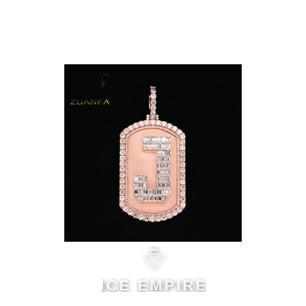 Iced Out Baguette Rose Gold Plated Pendant