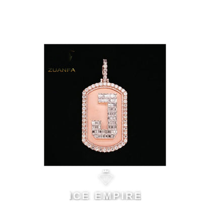 Iced Out Baguette Rose Gold Plated Pendant