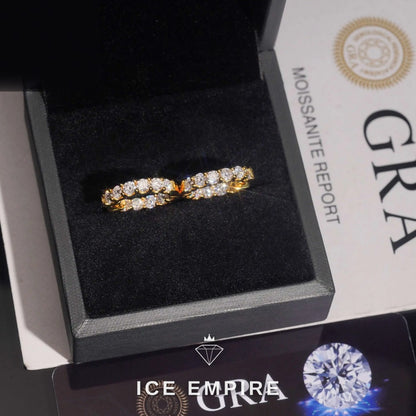 Iced Out Rose Gold Plated Moissanite Hoop Earrings