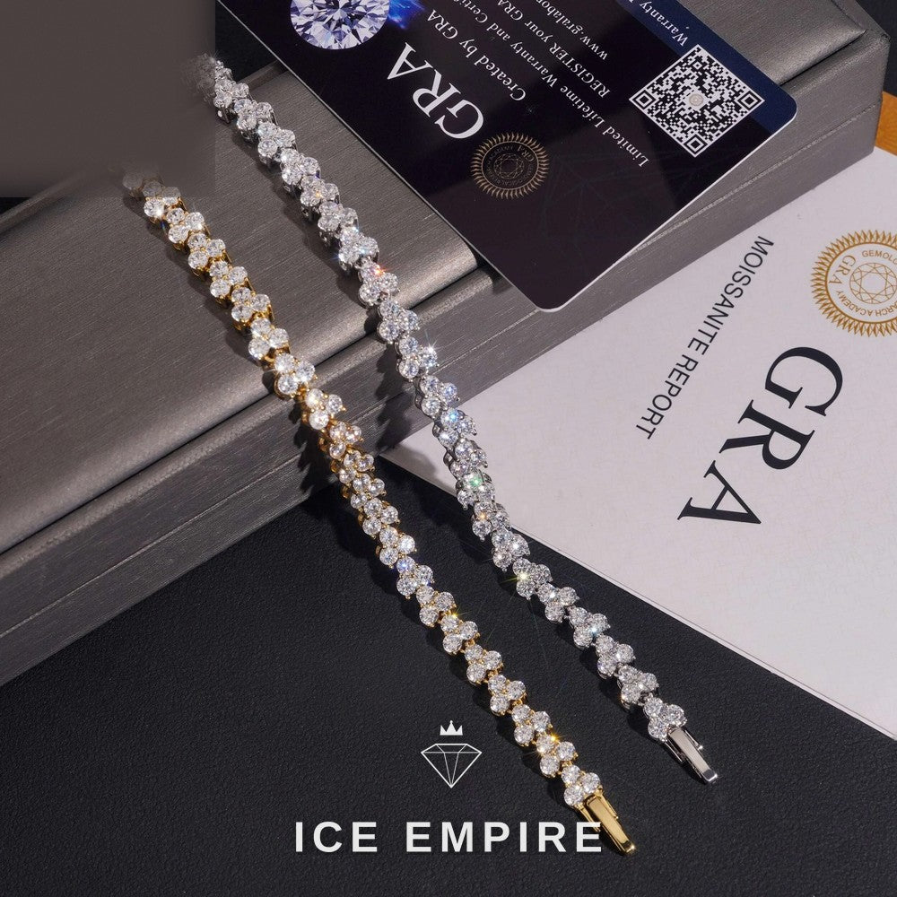 Iced Out 925 Silver Moissanite Tennis Bracelet