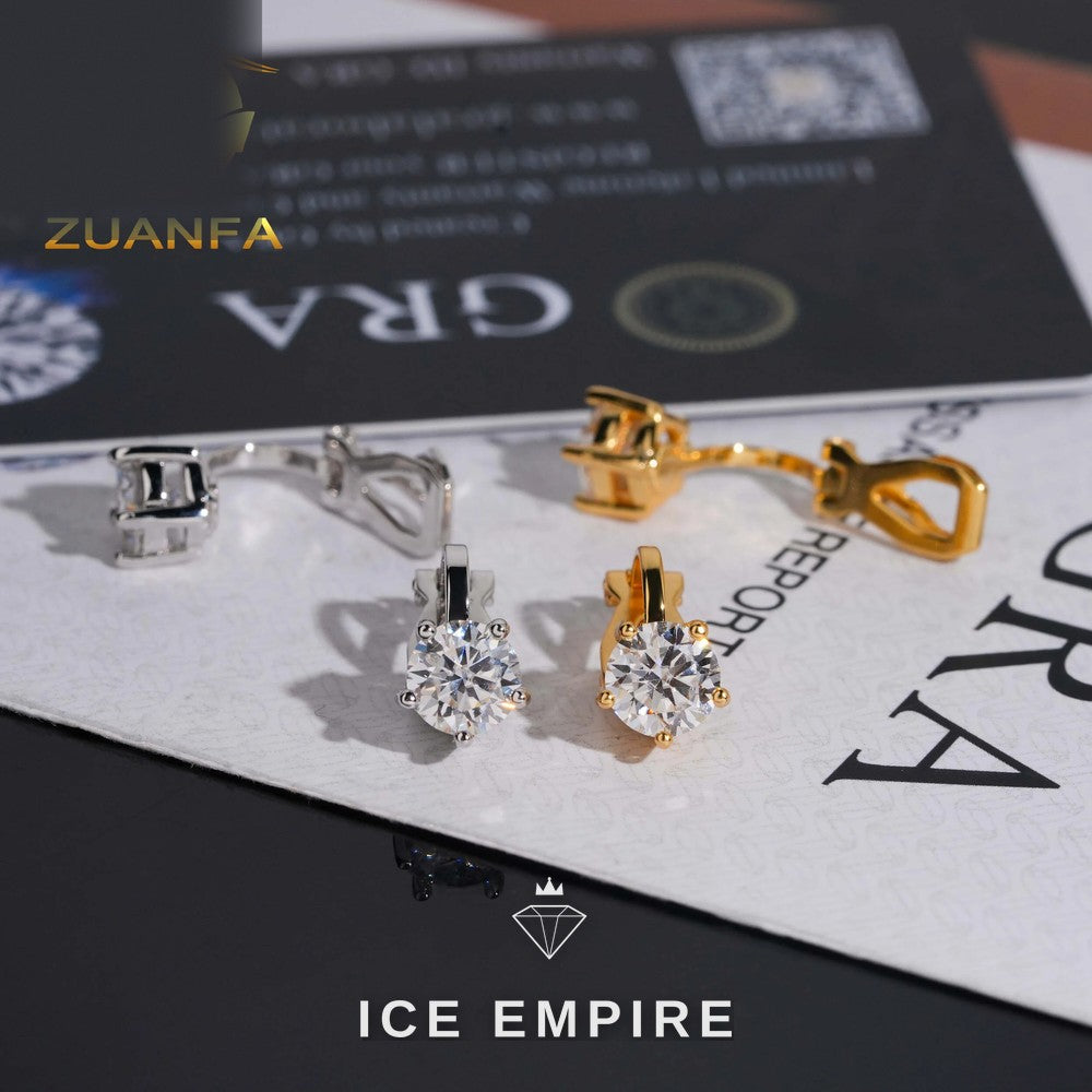 Iced Out Rose Gold Plated Moissanite Earrings