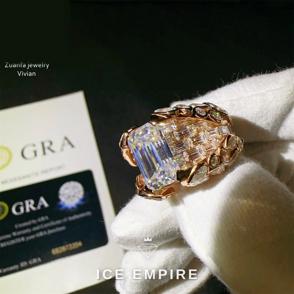 Iced Out 925 Silver Moissanite Ring