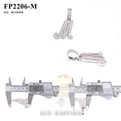 Iced Out Baguette 925 Silver Pendant