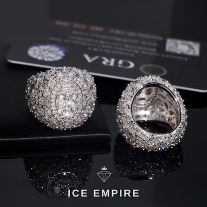Iced Out Cluster 925 Silver Moissanite Ring