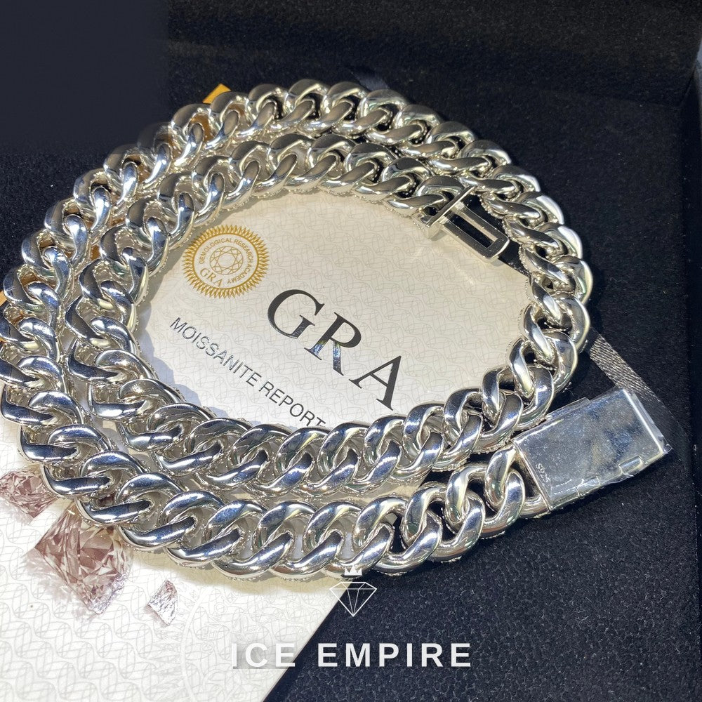 Iced Out Rose Gold Moissanite Cuban Chain
