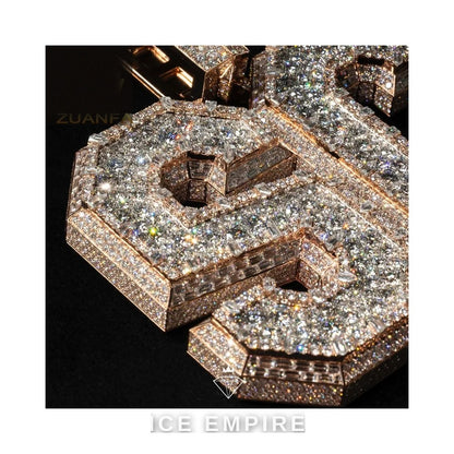 Iced Out Baguette 925 Silver Moissanite Pendant