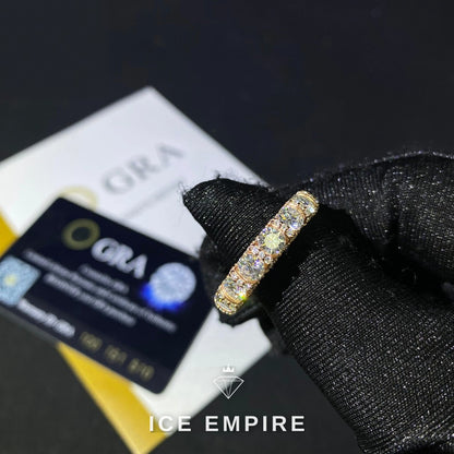 Iced Out Rose Gold Moissanite Ring