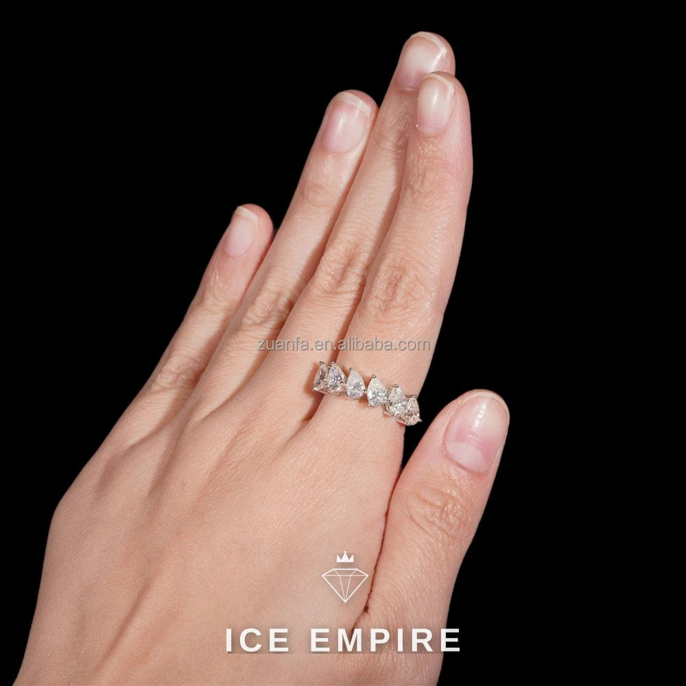 Iced Out 925 Silver Moissanite Ring