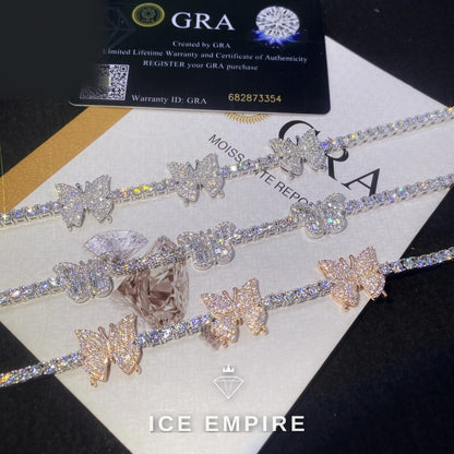 Iced Out Rose Gold Moissanite Tennis Chain