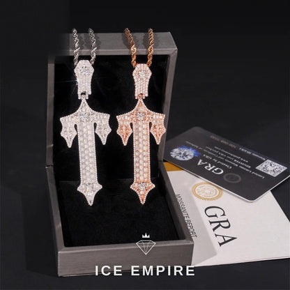 Iced Out Baguette 925 Silver Pendant