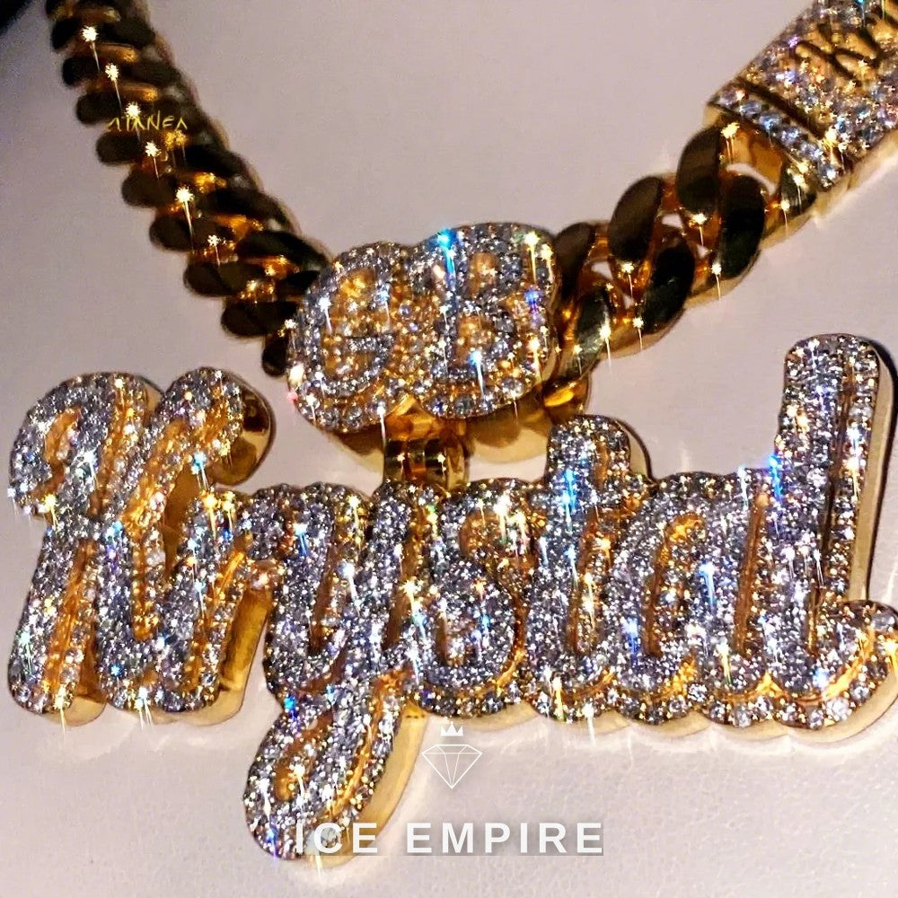 Iced Out Cross Rose Gold Plated Moissanite Pendant