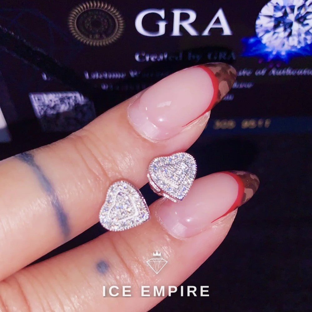 Iced Out Heart Rose Gold Plated Moissanite Cuban Chain