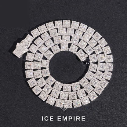 Iced Out 925 Silver Moissanite Tennis Chain