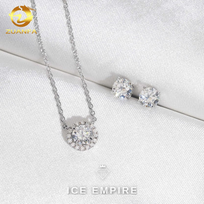 Iced Out Cluster 925 Silver Moissanite Pendant