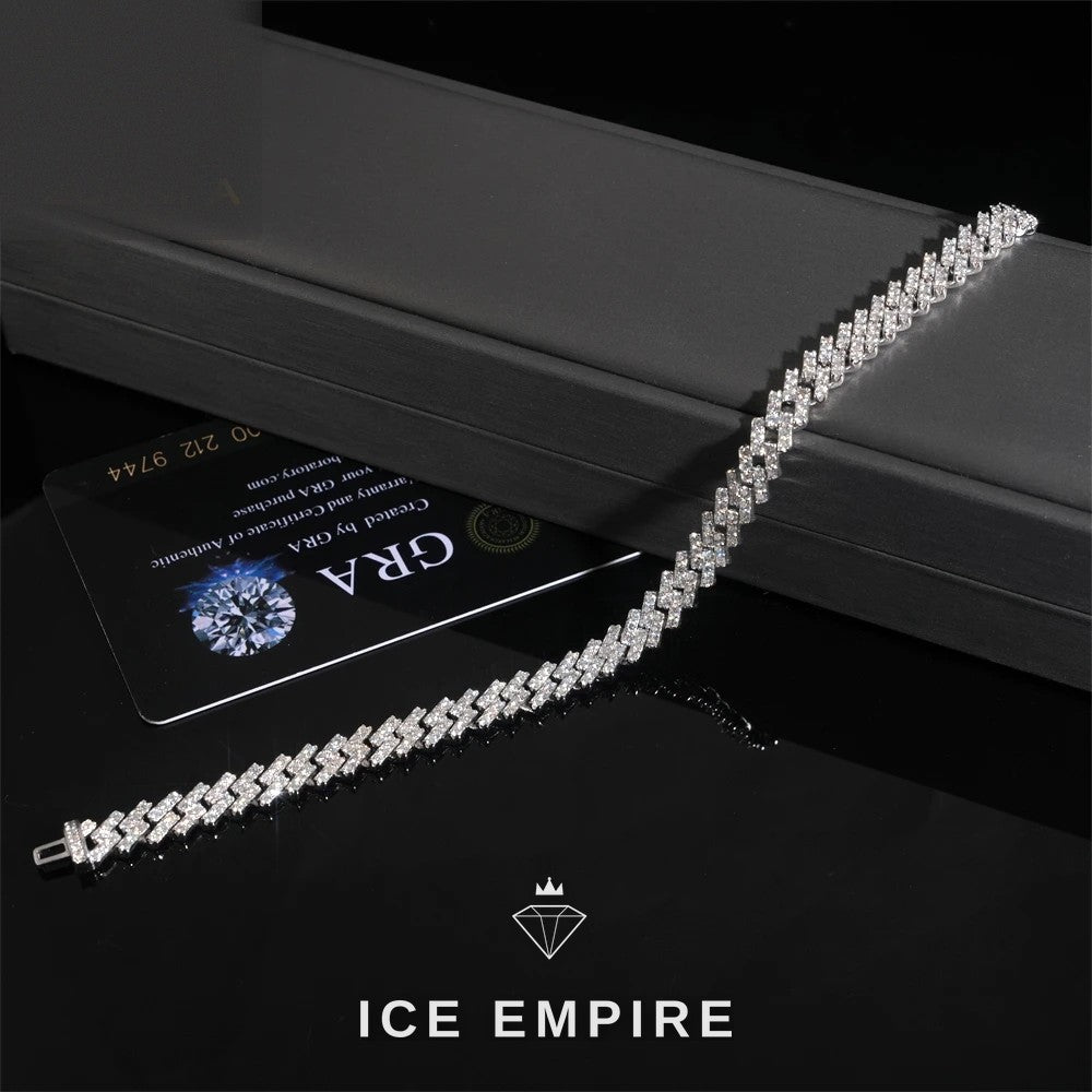 Iced Out 925 Silver Moissanite Cuban Chain