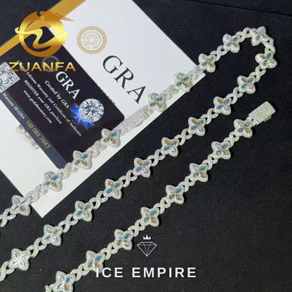 Iced Out Rose Gold Plated Moissanite Cuban Chain