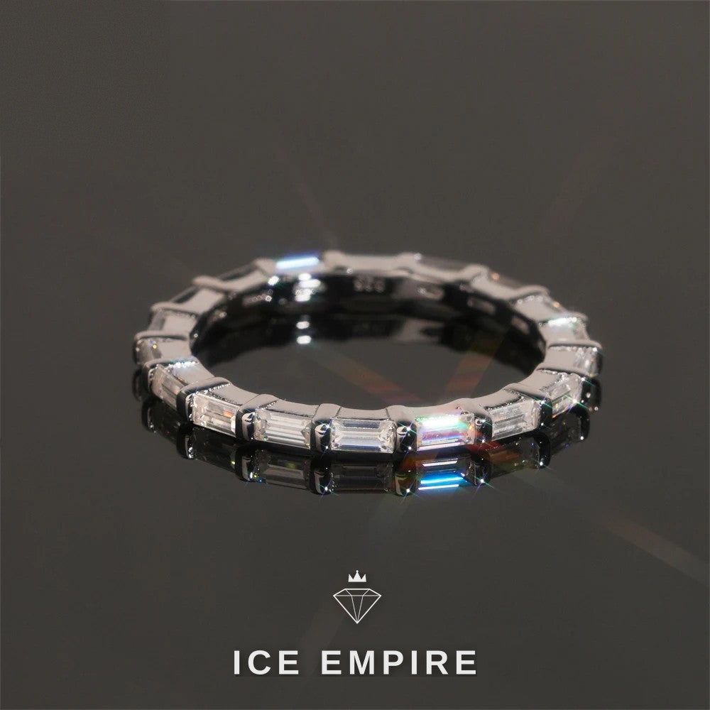 Iced Out Gold Plated Moissanite Wedding Band