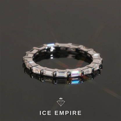 Iced Out Gold Plated Moissanite Wedding Band