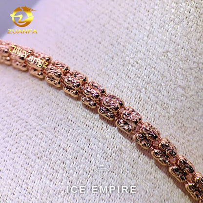 Iced Out Rose Gold Moissanite Cuban Chain
