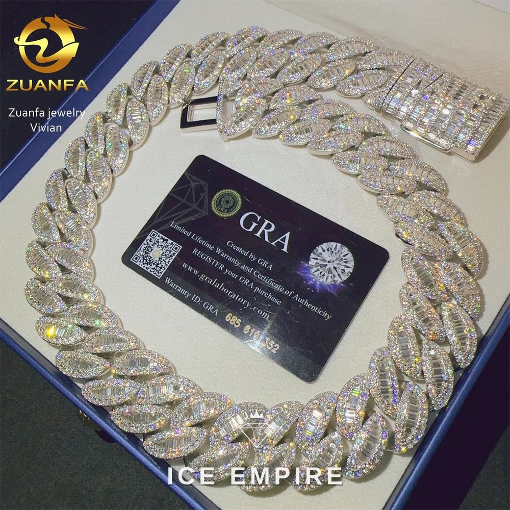 Iced Out Rose Gold Plated Moissanite Cuban Chain