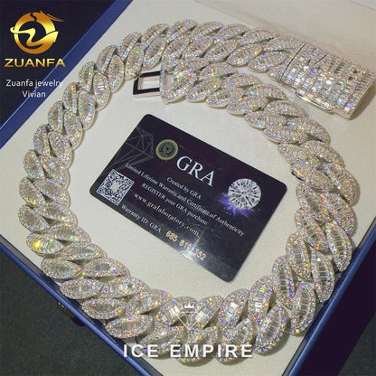 Iced Out Rose Gold Plated Moissanite Cuban Chain
