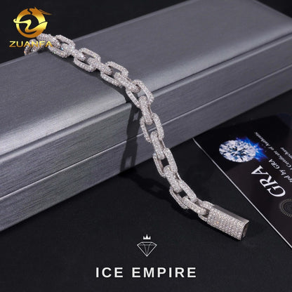 Iced Out 925 Silver Moissanite Cuban Chain