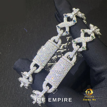 Iced Out 925 Silver Moissanite Cuban Chain